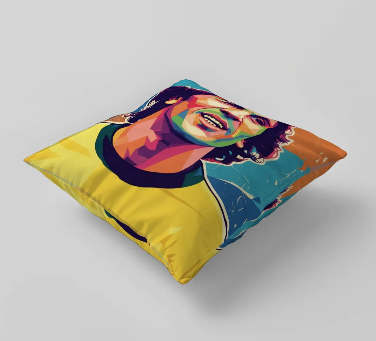 Ritratto pop art di Zico cuscino da Hantamrata