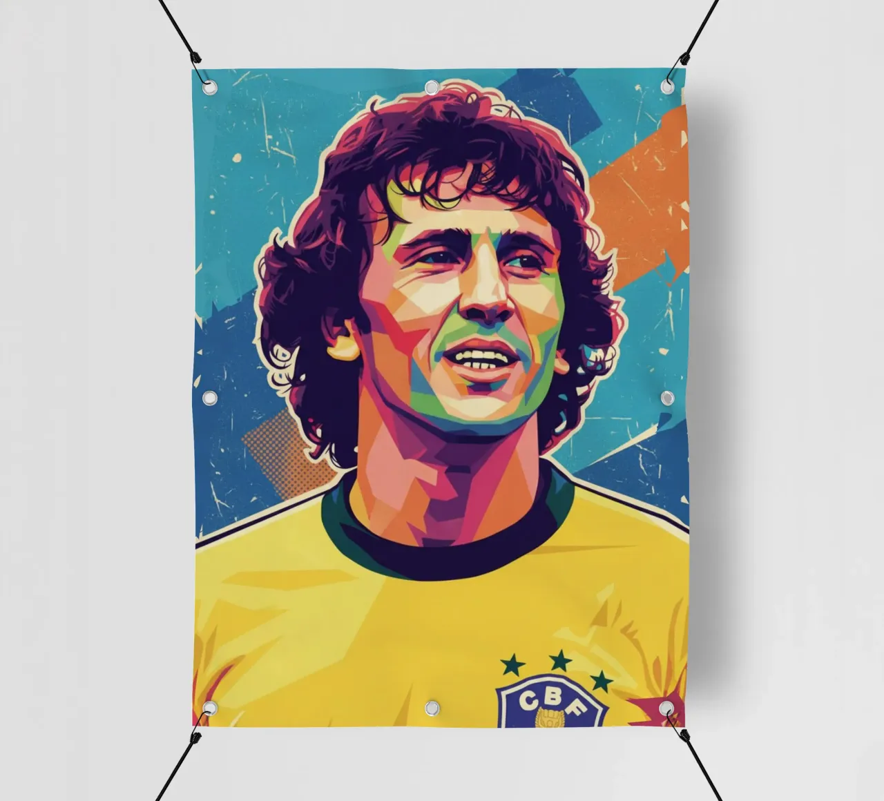 Ritratto pop art di Zico telo in pvc da Hantamrata