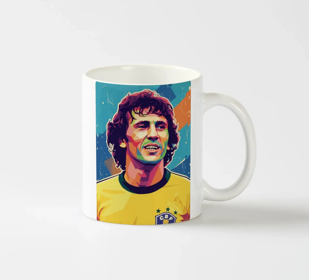Ritratto pop art di Zico tazza in ceramica da Hantamrata