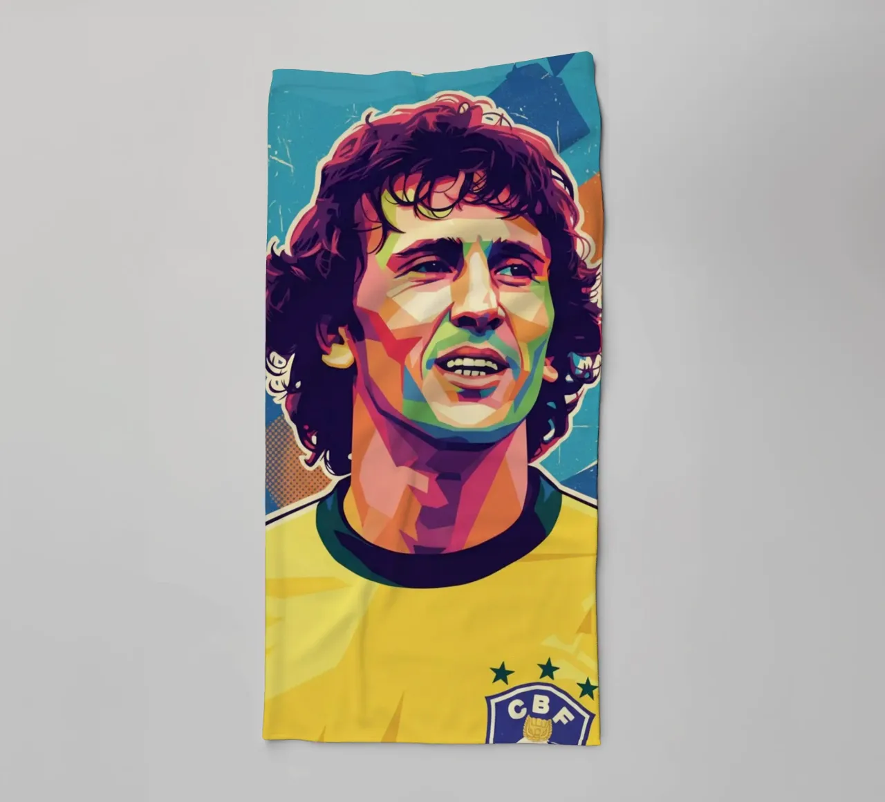 Ritratto pop art di Zico asciugamano da bagno da Hantamrata
