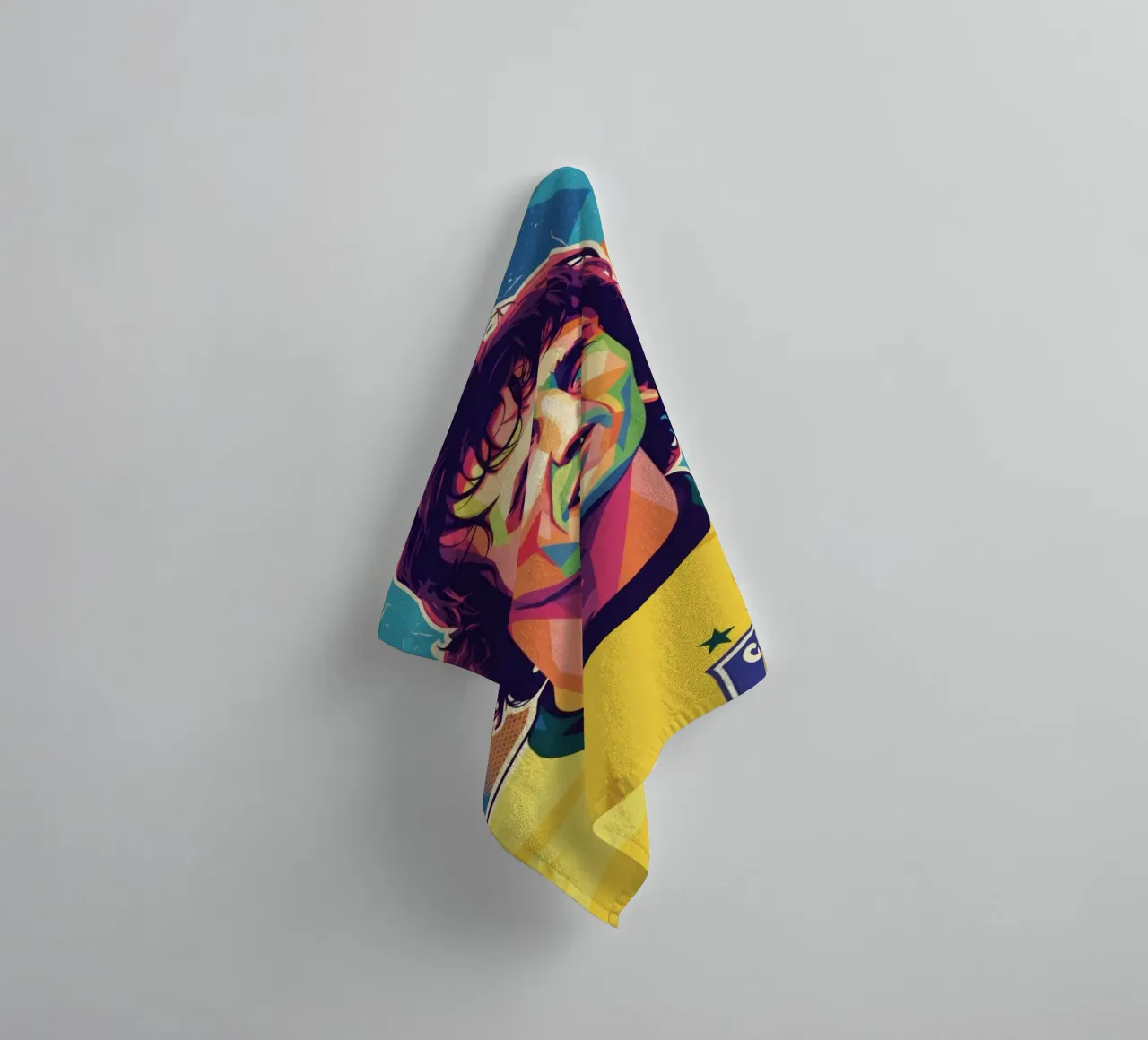 Ritratto pop art di Zico asciugamano da bagno da Hantamrata