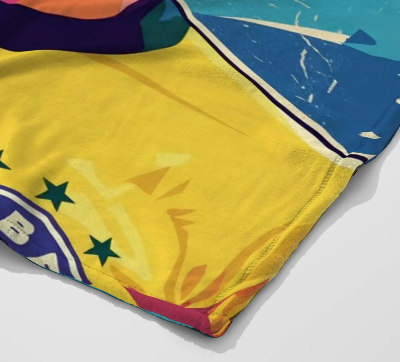 Ritratto pop art di Zico coperta in pile da Hantamrata