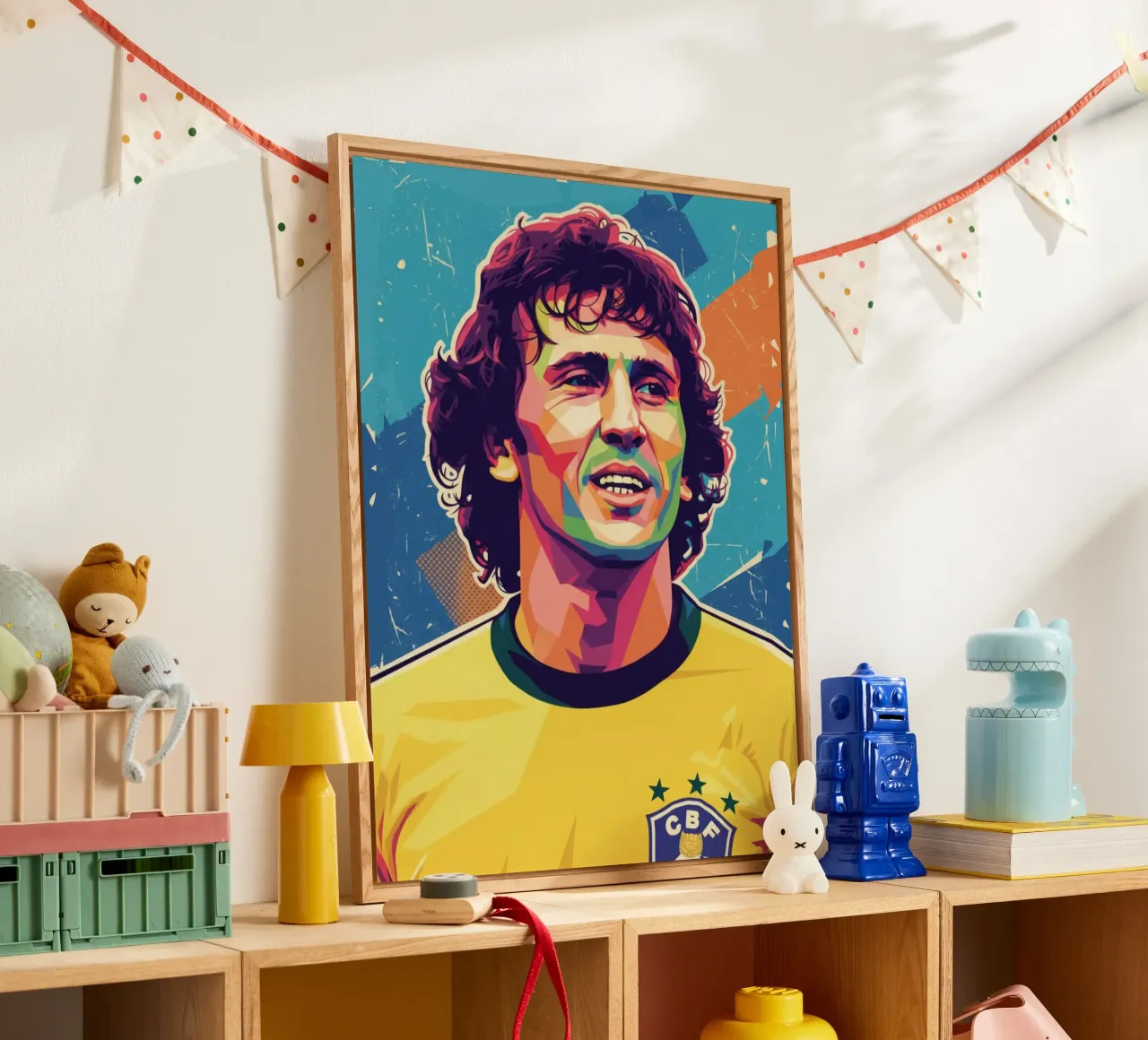 Ritratto pop art di Zico plexiglass da Hantamrata