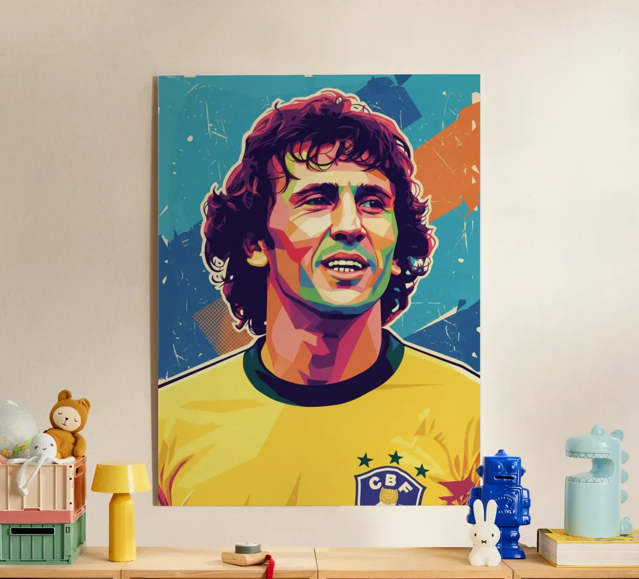 Ritratto pop art di Zico plexiglass da Hantamrata
