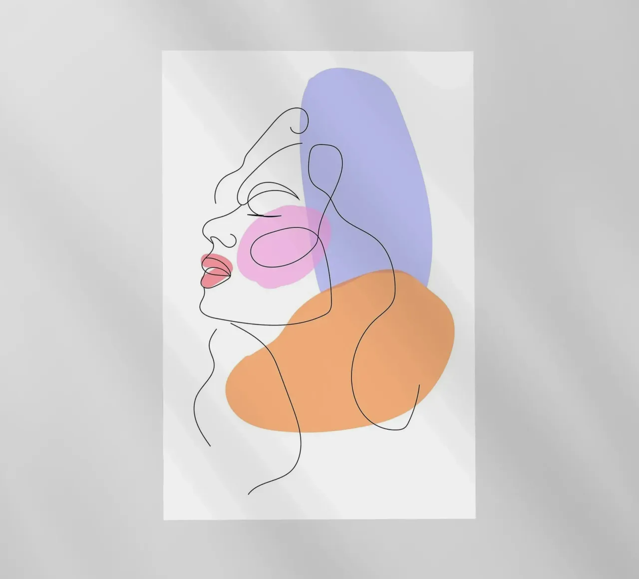 Volto di donna Line Art pellicola backlit da Leo Kelly