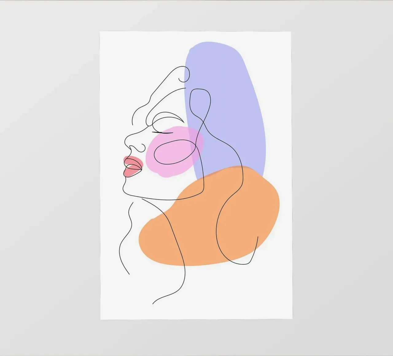 Volto di donna Line Art telo in pvc da Leo Kelly