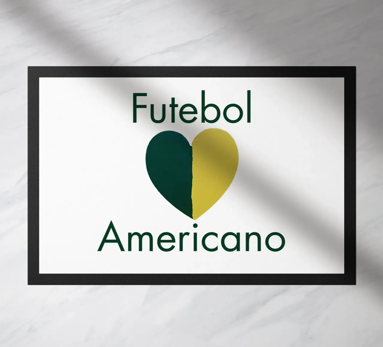 Cuore Futebol Americano verde e oro dipinto a mano zerbino da FABOArt