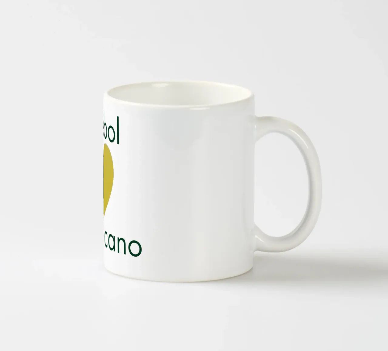Cuore Futebol Americano verde e oro dipinto a mano tazza in ceramica da FABOArt