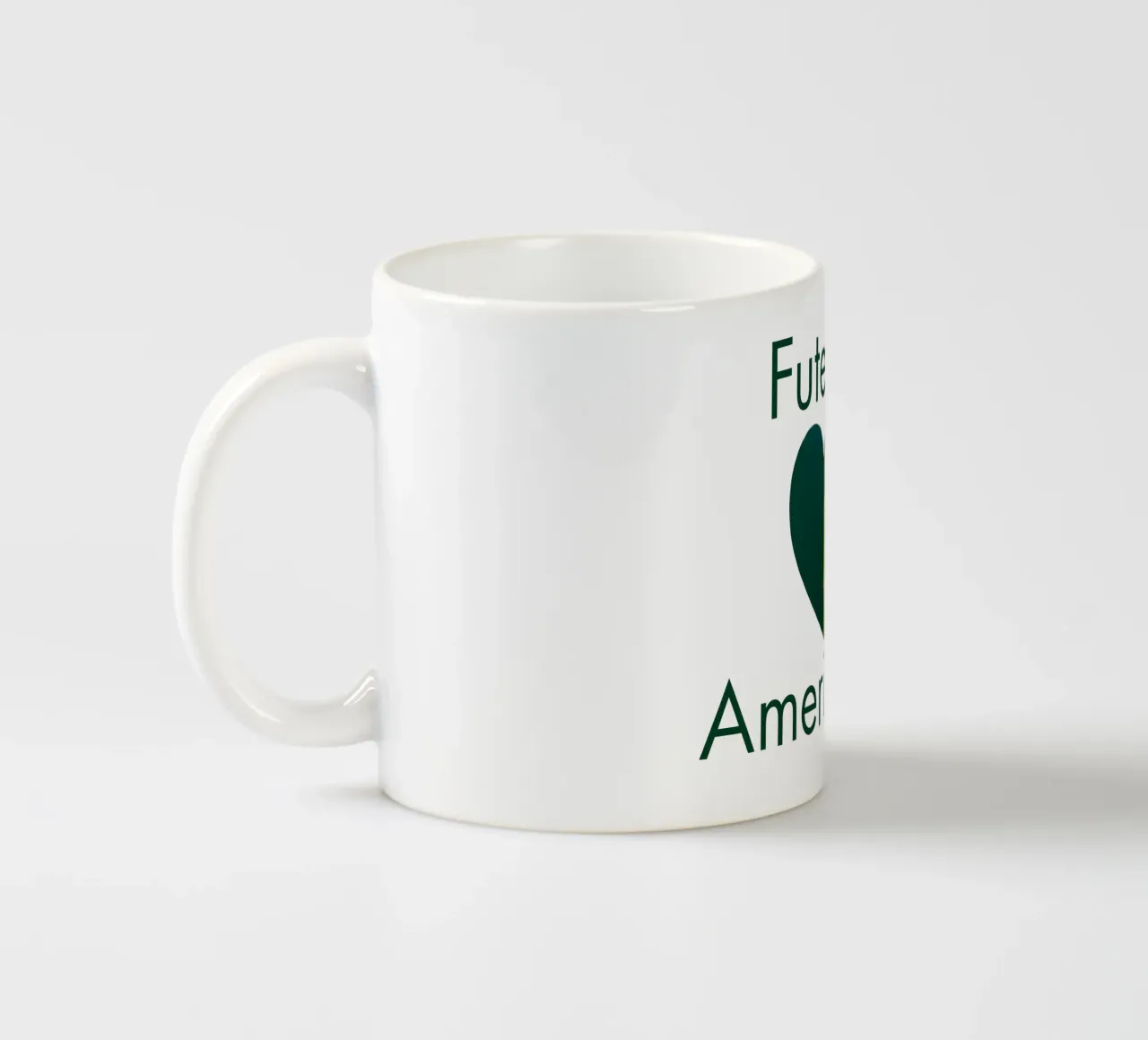 Cuore Futebol Americano verde e oro dipinto a mano tazza in ceramica da FABOArt