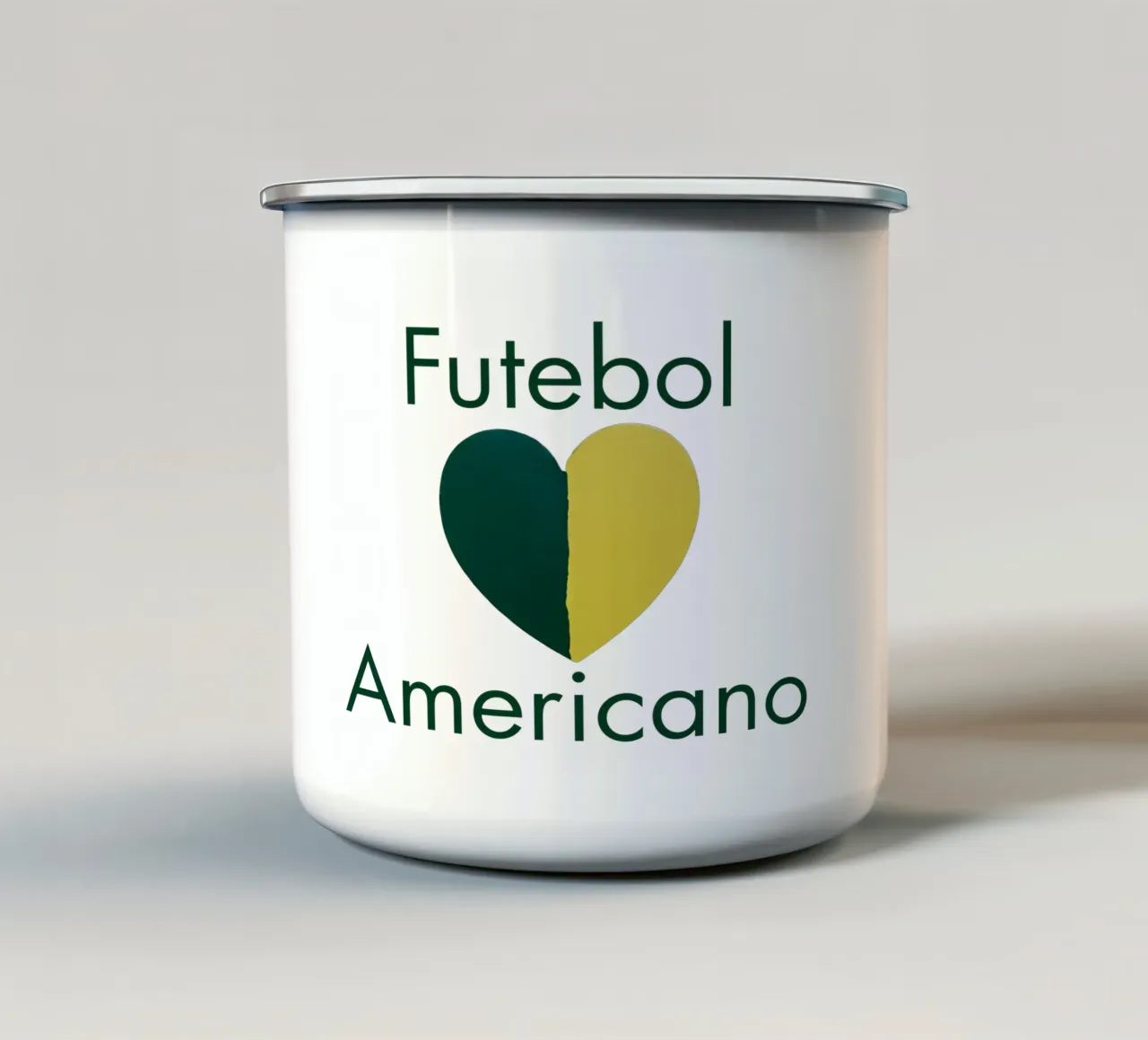 Cuore Futebol Americano verde e oro dipinto a mano tazza in smalto da FABOArt