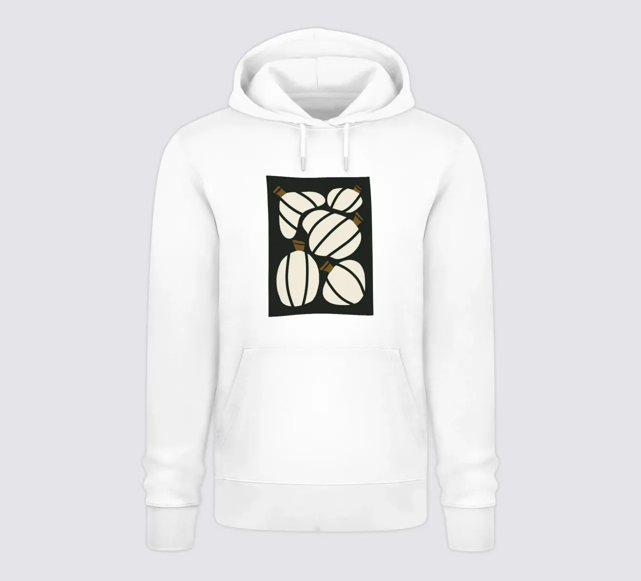 Arte bauhaus di metà secolo in bianco e nero, zucca retrò d'autunno felpa con cappuccio da This Wild Soul - Illustration