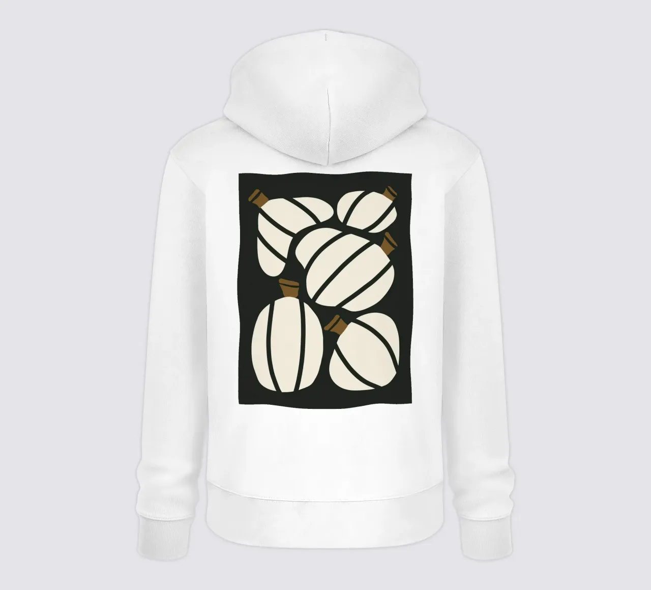 Arte bauhaus di metà secolo in bianco e nero, zucca retrò d'autunno felpa con cappuccio da This Wild Soul - Illustration