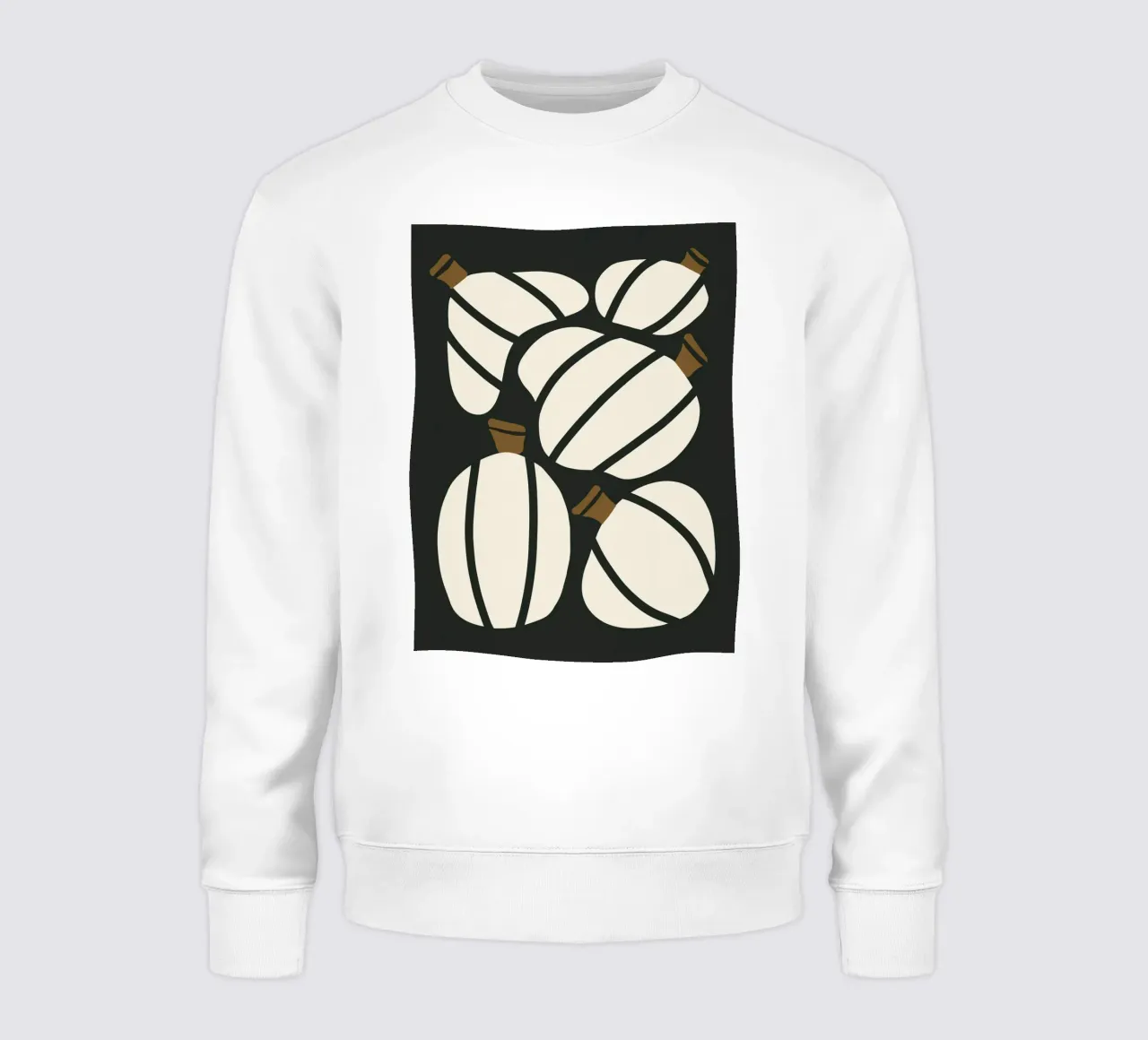 Arte bauhaus di metà secolo in bianco e nero, zucca retrò d'autunno felpa da This Wild Soul - Illustration