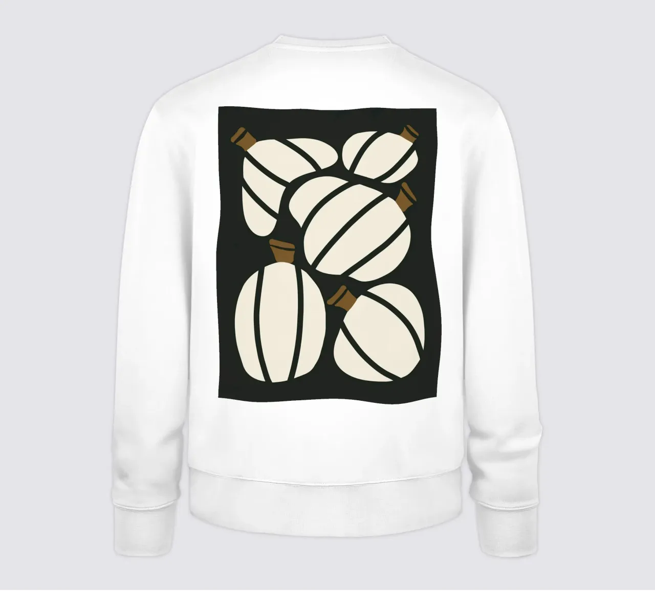 Arte bauhaus di metà secolo in bianco e nero, zucca retrò d'autunno felpa da This Wild Soul - Illustration