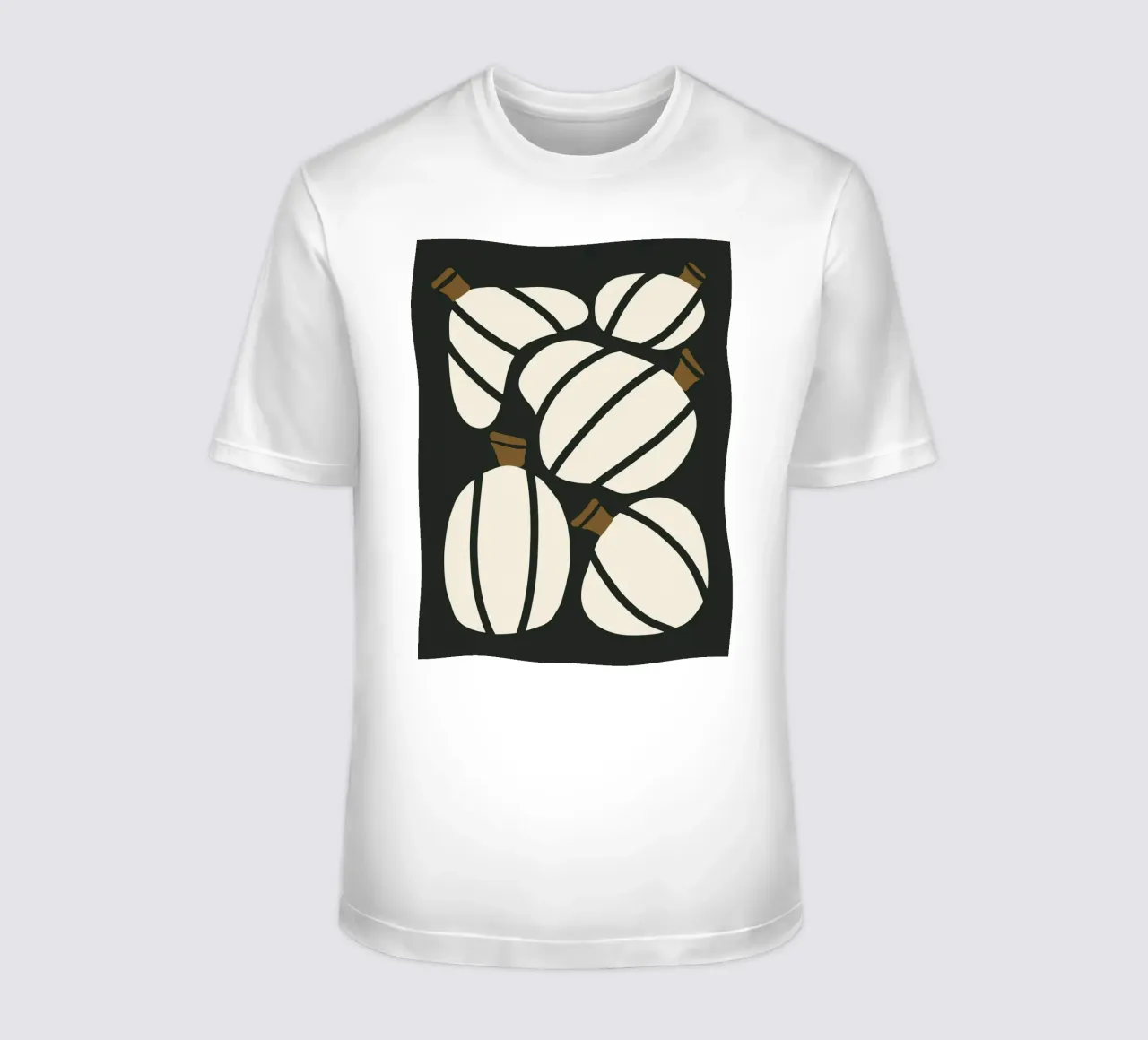 Arte bauhaus di metà secolo in bianco e nero, zucca retrò d'autunno t-shirt da This Wild Soul - Illustration