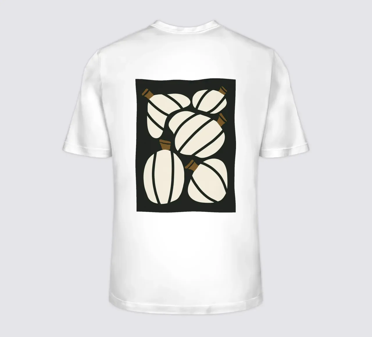 Arte bauhaus di metà secolo in bianco e nero, zucca retrò d'autunno t-shirt da This Wild Soul - Illustration
