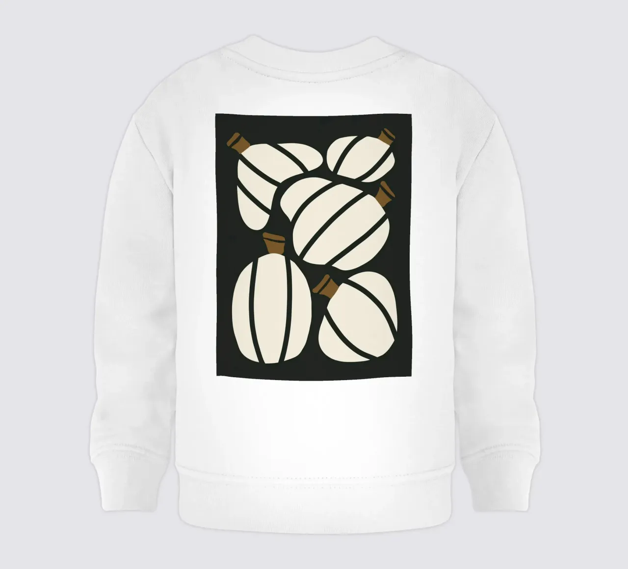Arte bauhaus di metà secolo in bianco e nero, zucca retrò d'autunno felpa neonato da This Wild Soul - Illustration