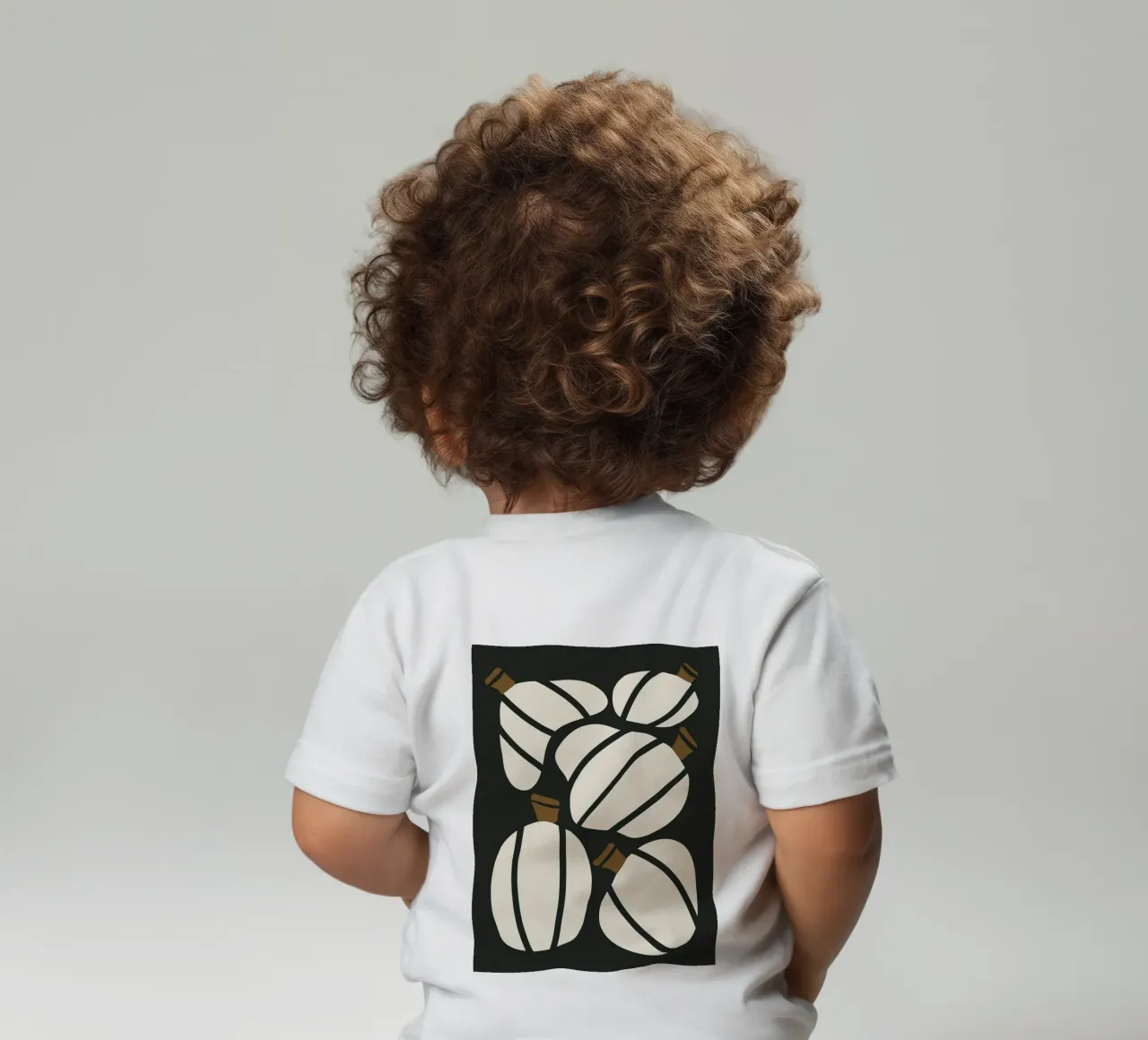 Arte bauhaus di metà secolo in bianco e nero, zucca retrò d'autunno maglietta neonato da This Wild Soul - Illustration