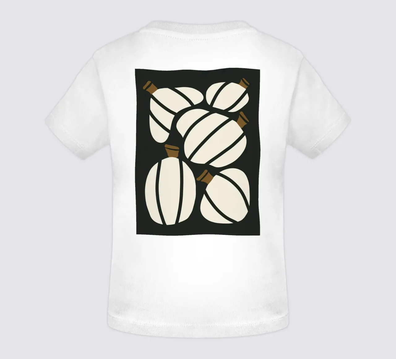 Arte bauhaus di metà secolo in bianco e nero, zucca retrò d'autunno maglietta neonato da This Wild Soul - Illustration