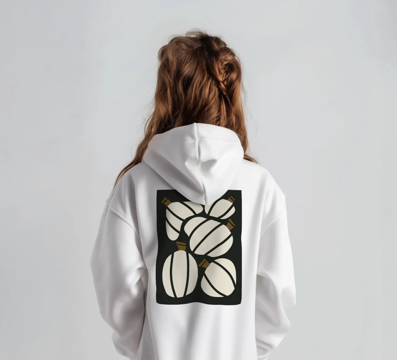 Arte bauhaus di metà secolo in bianco e nero, zucca retrò d'autunno felpa bambino con cappuccio da This Wild Soul - Illustration