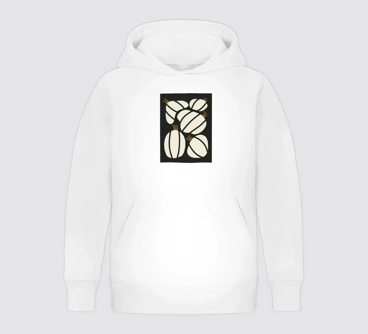 Arte bauhaus di metà secolo in bianco e nero, zucca retrò d'autunno felpa bambino con cappuccio da This Wild Soul - Illustration