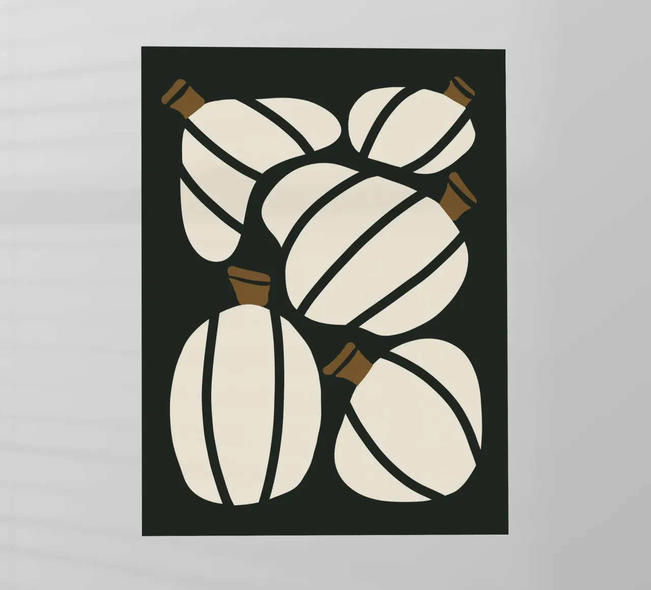 Arte bauhaus di metà secolo in bianco e nero, zucca retrò d'autunno pellicola backlit da This Wild Soul - Illustration