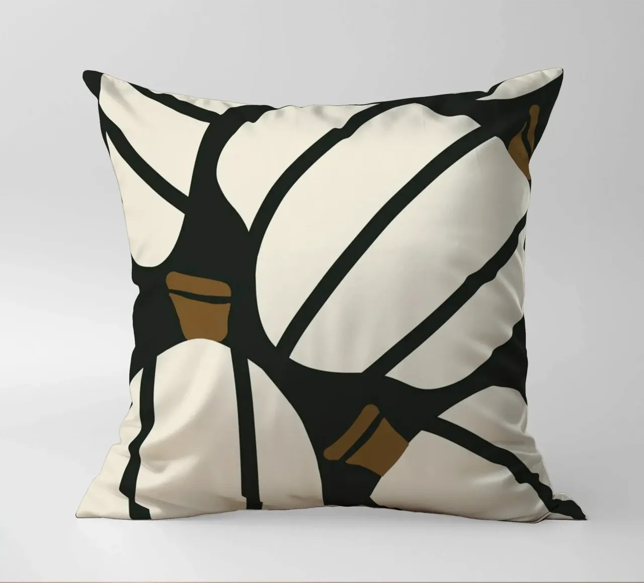 Arte bauhaus di metà secolo in bianco e nero, zucca retrò d'autunno cuscino da This Wild Soul - Illustration