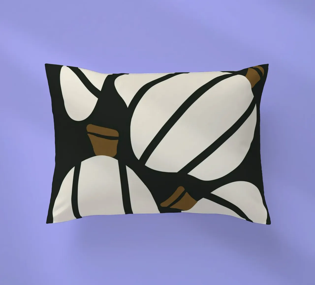 Arte bauhaus di metà secolo in bianco e nero, zucca retrò d'autunno cuscino da This Wild Soul - Illustration