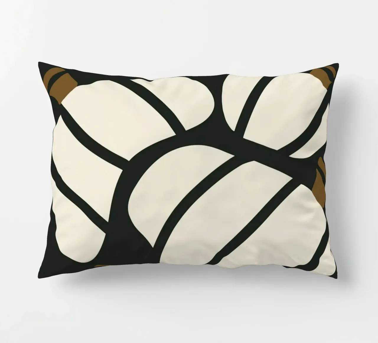 Arte bauhaus di metà secolo in bianco e nero, zucca retrò d'autunno cuscino da This Wild Soul - Illustration