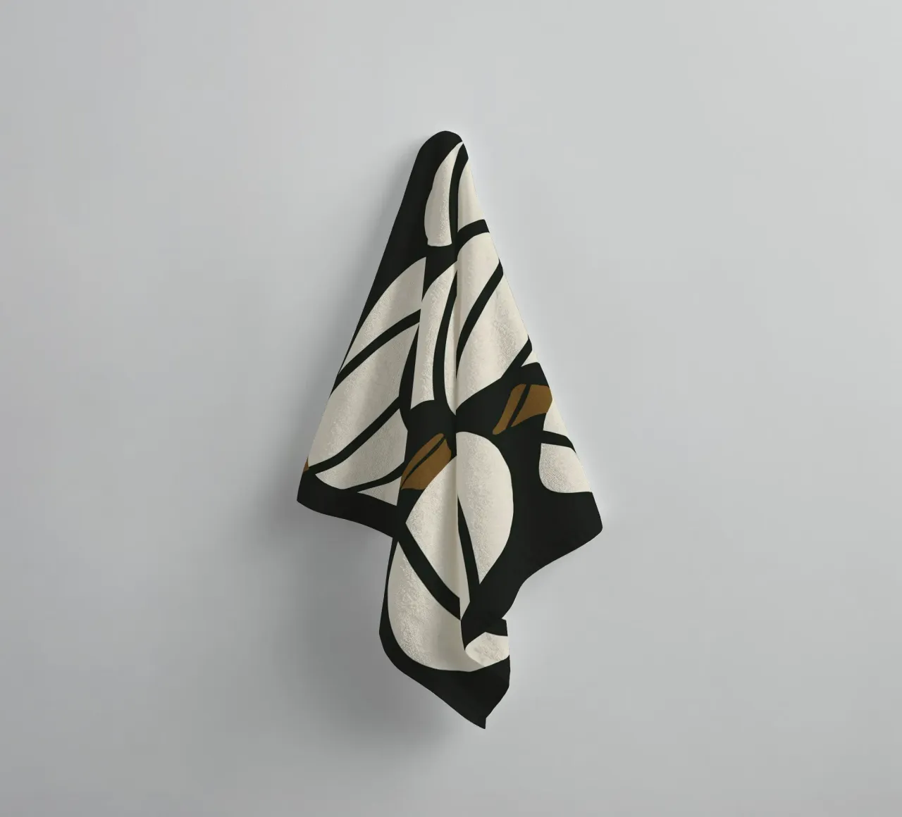 Arte bauhaus di metà secolo in bianco e nero, zucca retrò d'autunno asciugamano da bagno da This Wild Soul - Illustration