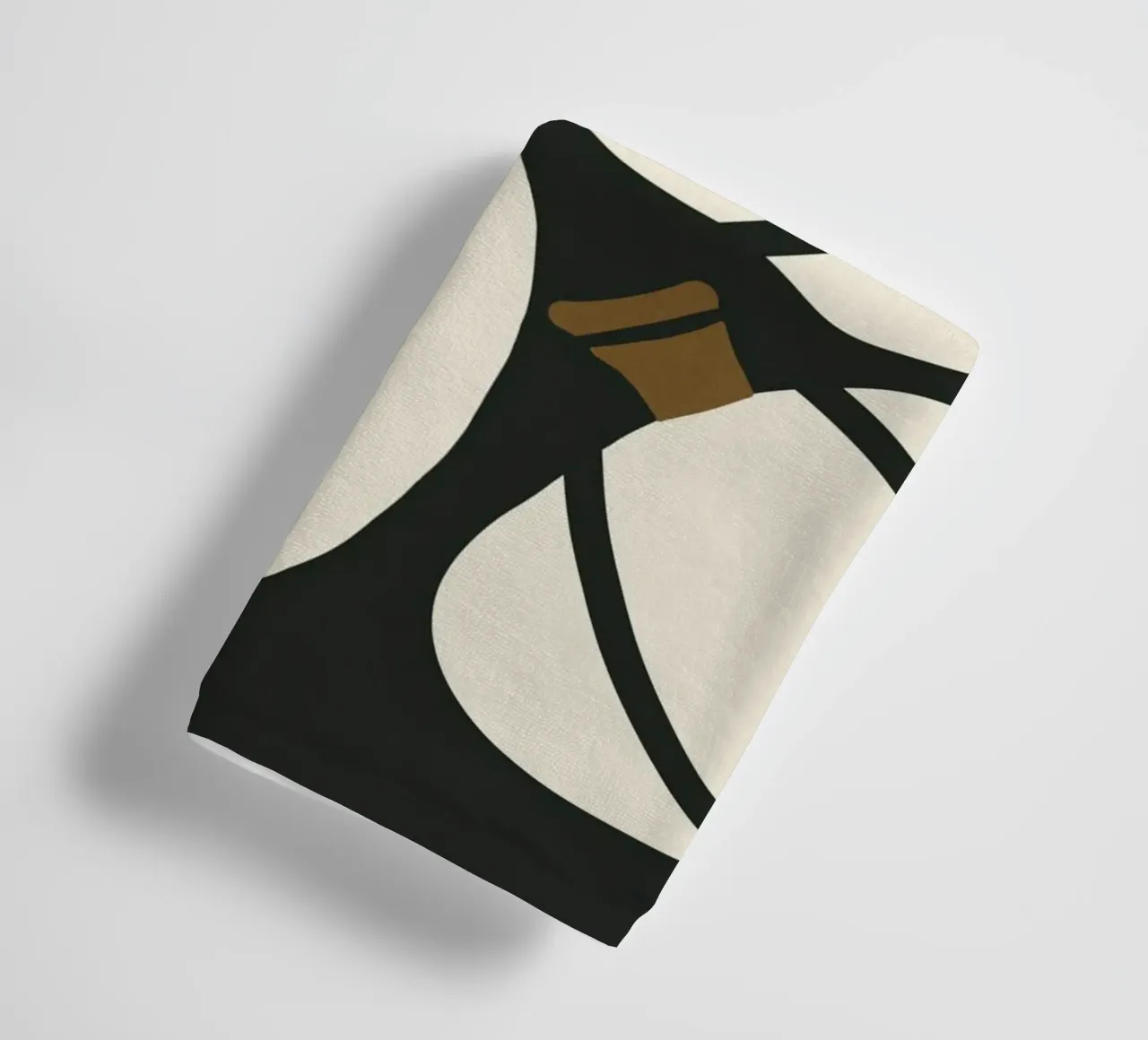 Arte bauhaus di metà secolo in bianco e nero, zucca retrò d'autunno asciugamano da bagno da This Wild Soul - Illustration