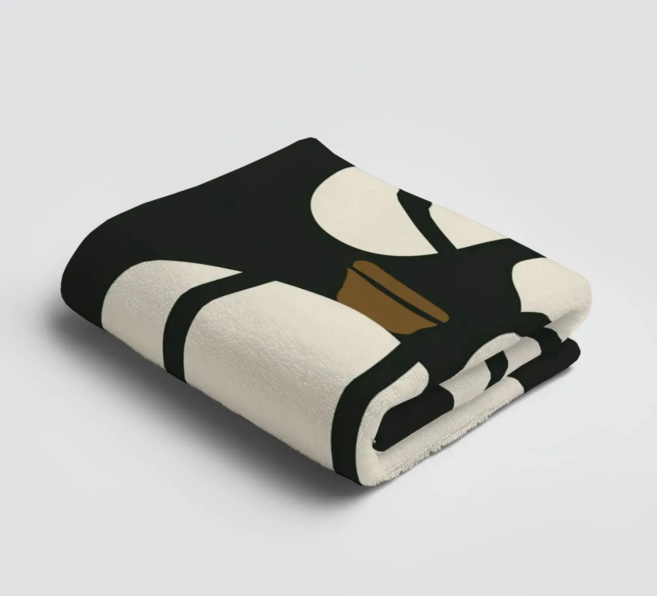 Arte bauhaus di metà secolo in bianco e nero, zucca retrò d'autunno asciugamano da bagno da This Wild Soul - Illustration