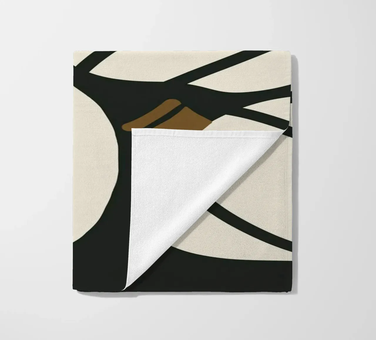Arte bauhaus di metà secolo in bianco e nero, zucca retrò d'autunno telo mare da This Wild Soul - Illustration