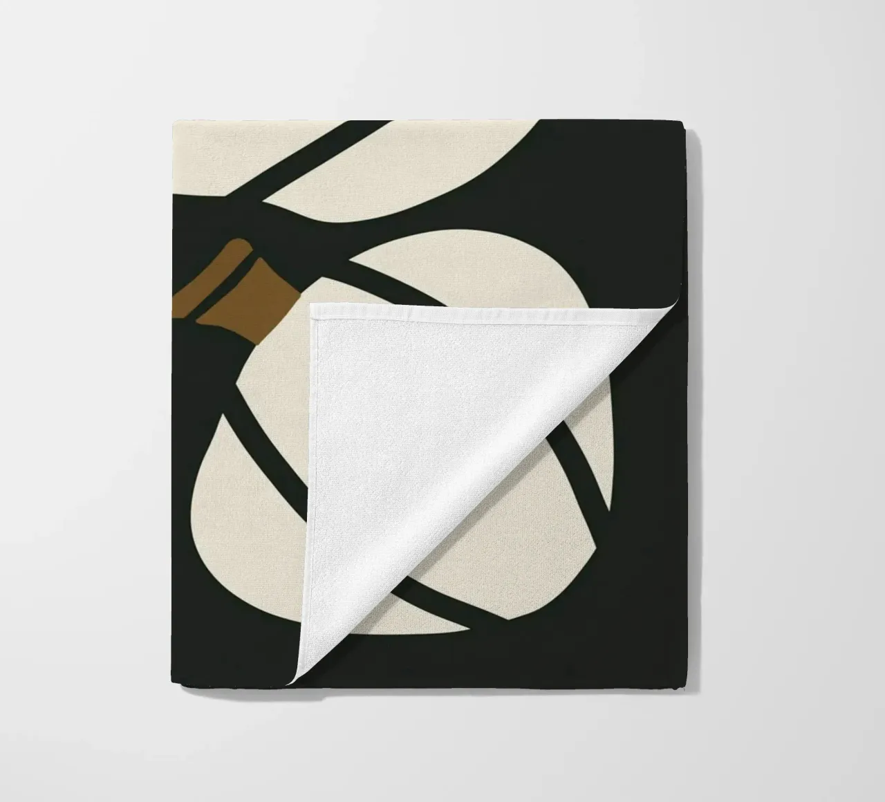 Arte bauhaus di metà secolo in bianco e nero, zucca retrò d'autunno telo mare da This Wild Soul - Illustration