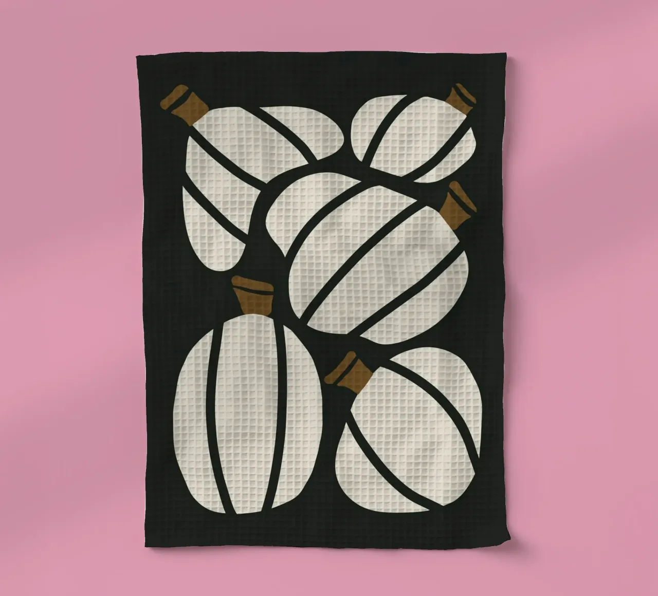 Arte bauhaus di metà secolo in bianco e nero, zucca retrò d'autunno canovaccio da cucina da This Wild Soul - Illustration