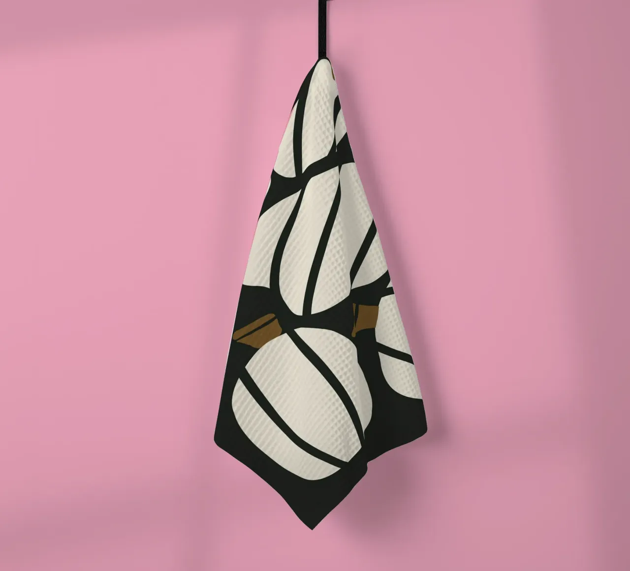 Arte bauhaus di metà secolo in bianco e nero, zucca retrò d'autunno canovaccio da cucina da This Wild Soul - Illustration