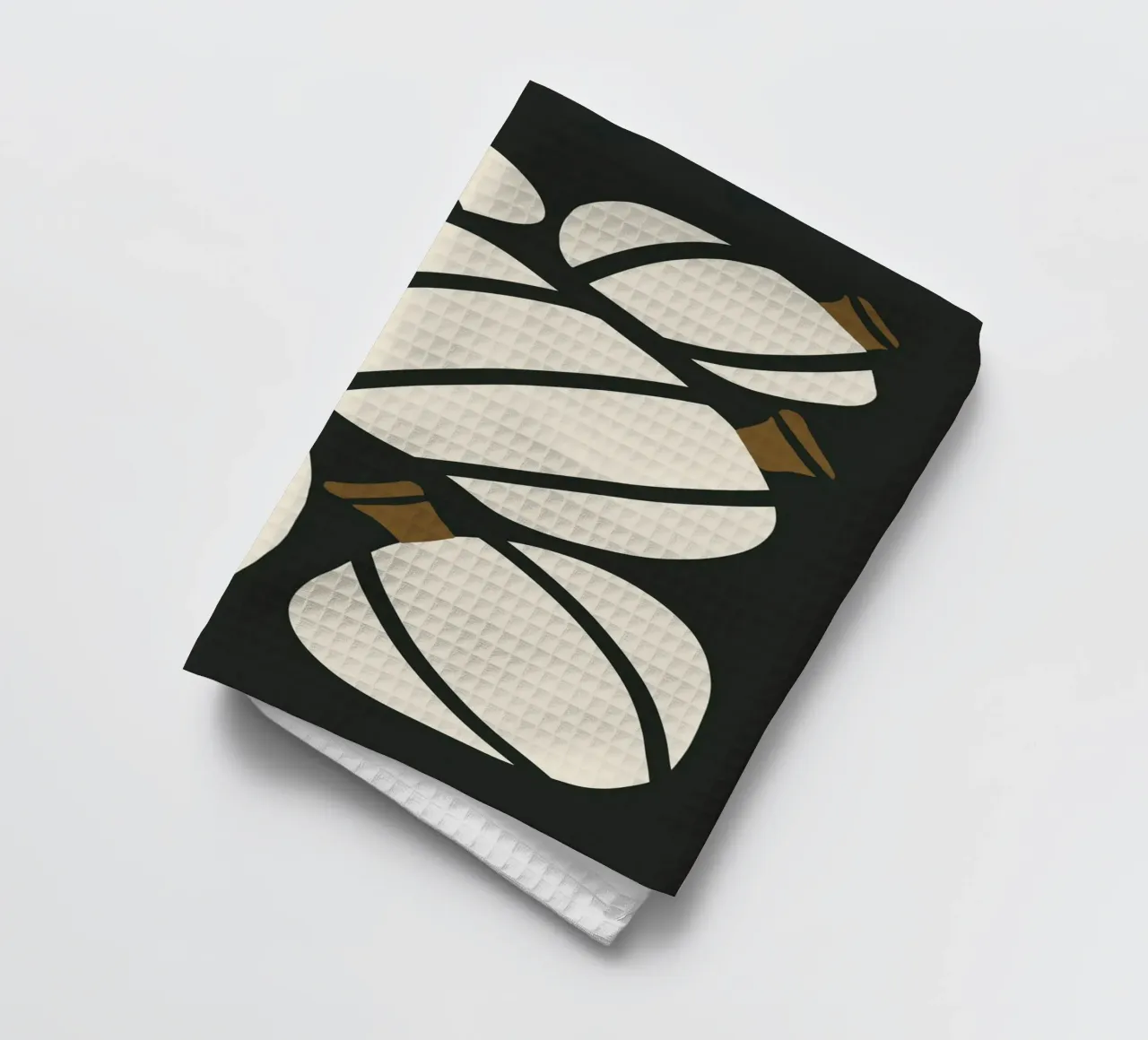 Arte bauhaus di metà secolo in bianco e nero, zucca retrò d'autunno canovaccio da cucina da This Wild Soul - Illustration
