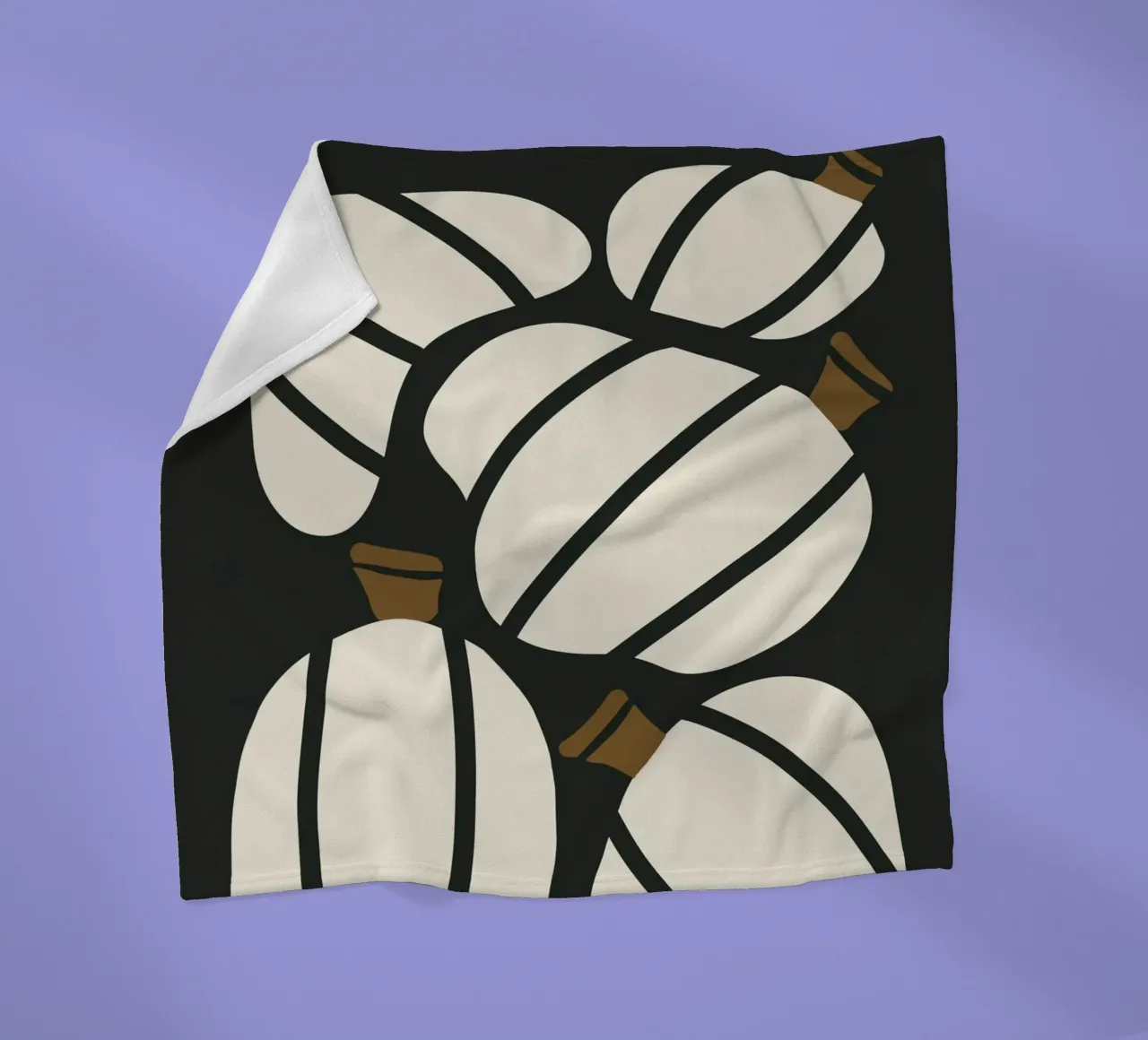 Arte bauhaus di metà secolo in bianco e nero, zucca retrò d'autunno coperta in pile da This Wild Soul - Illustration