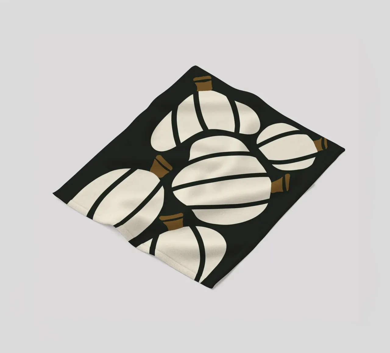 Arte bauhaus di metà secolo in bianco e nero, zucca retrò d'autunno coperta in pile da This Wild Soul - Illustration