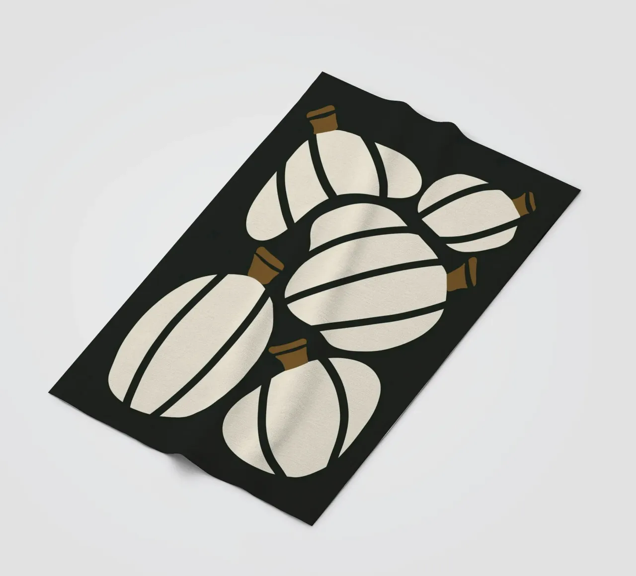 Arte bauhaus di metà secolo in bianco e nero, zucca retrò d'autunno coperta in pile da This Wild Soul - Illustration