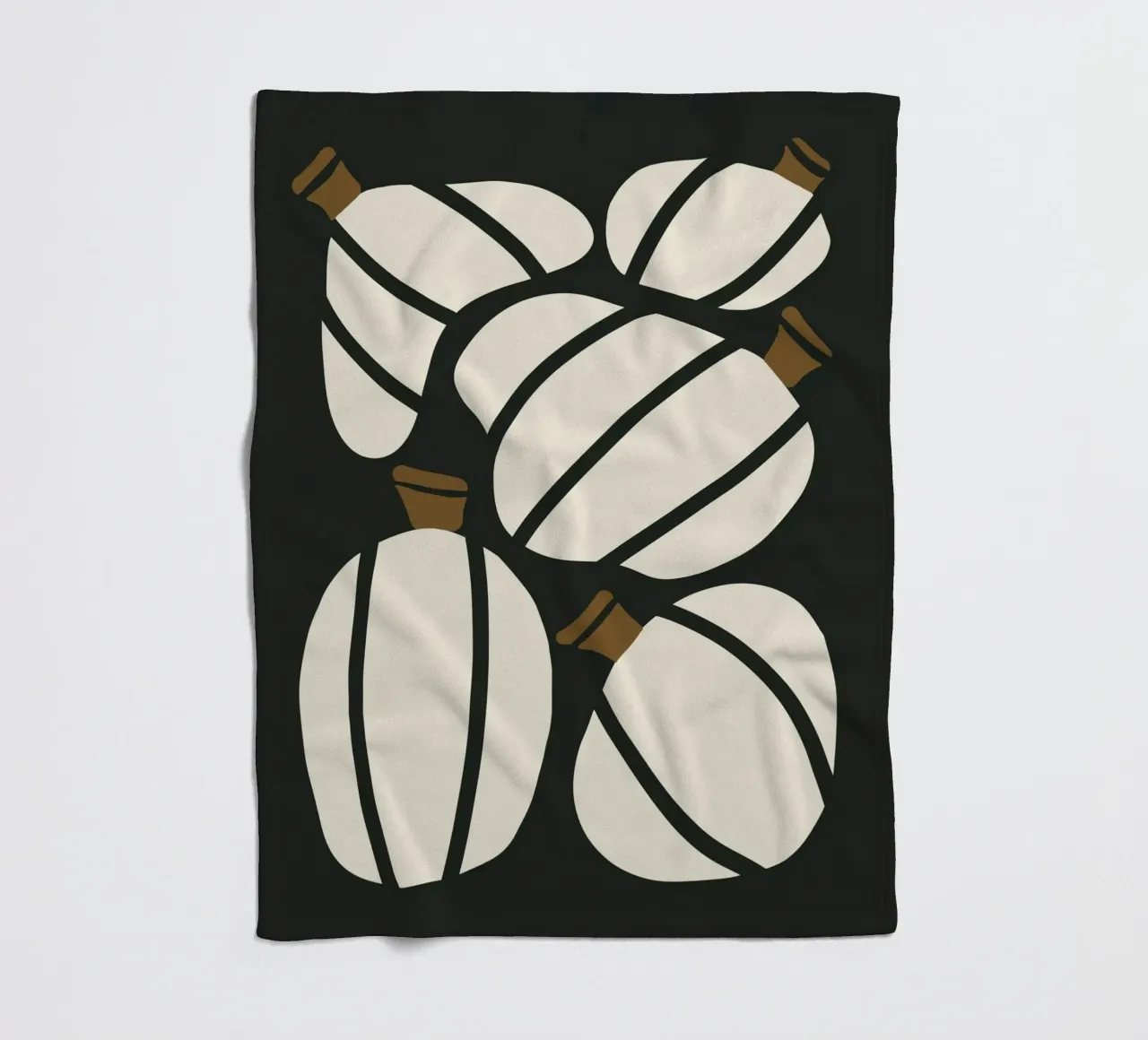 Arte bauhaus di metà secolo in bianco e nero, zucca retrò d'autunno coperta in pile da This Wild Soul - Illustration
