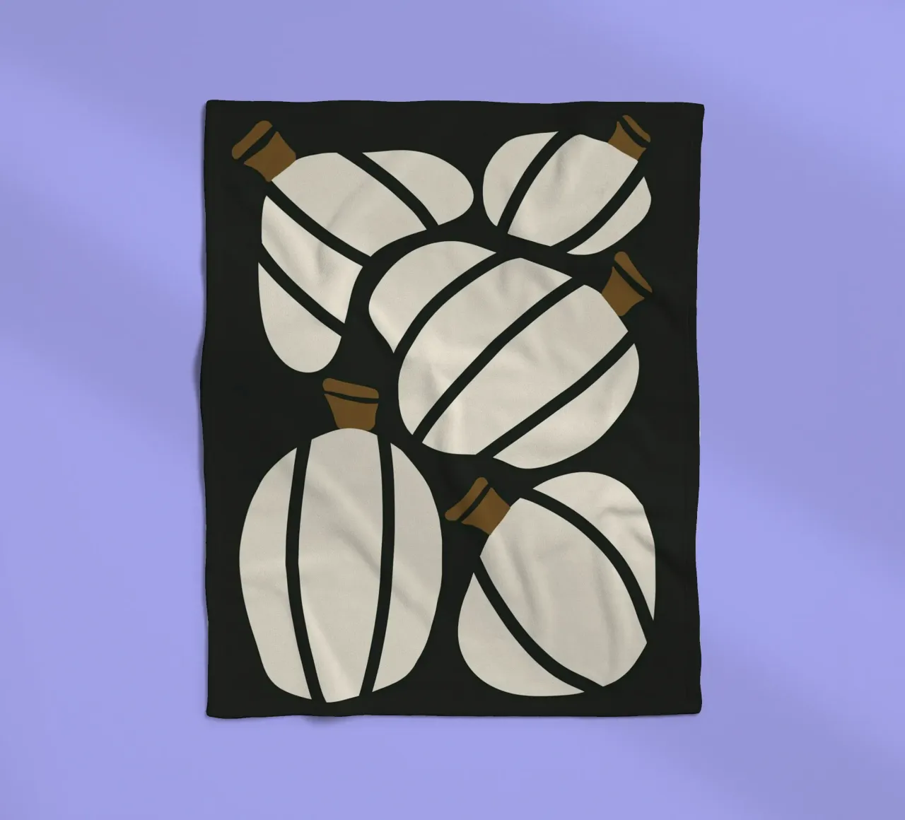 Arte bauhaus di metà secolo in bianco e nero, zucca retrò d'autunno coperta in pile da This Wild Soul - Illustration