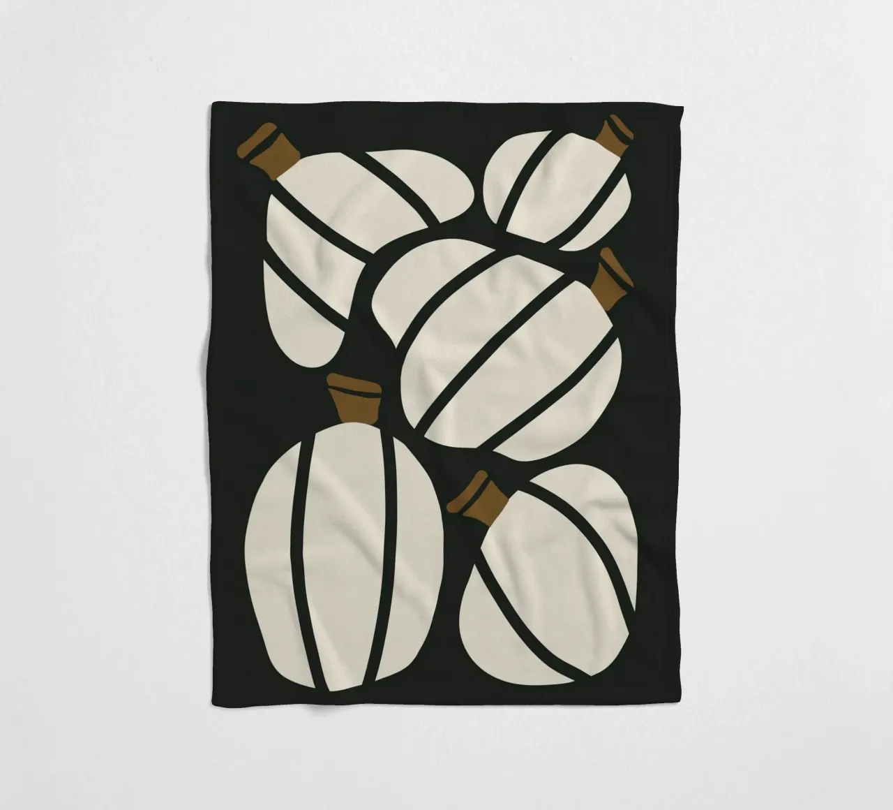 Arte bauhaus di metà secolo in bianco e nero, zucca retrò d'autunno coperta in pile da This Wild Soul - Illustration