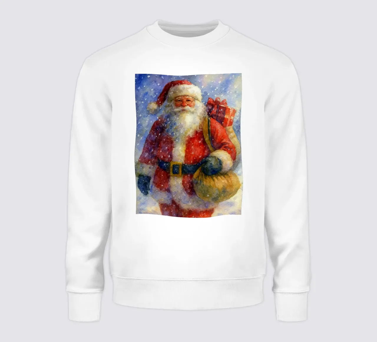 Babbo Natale porta un regalo dipinto a Natale felpa da aztera