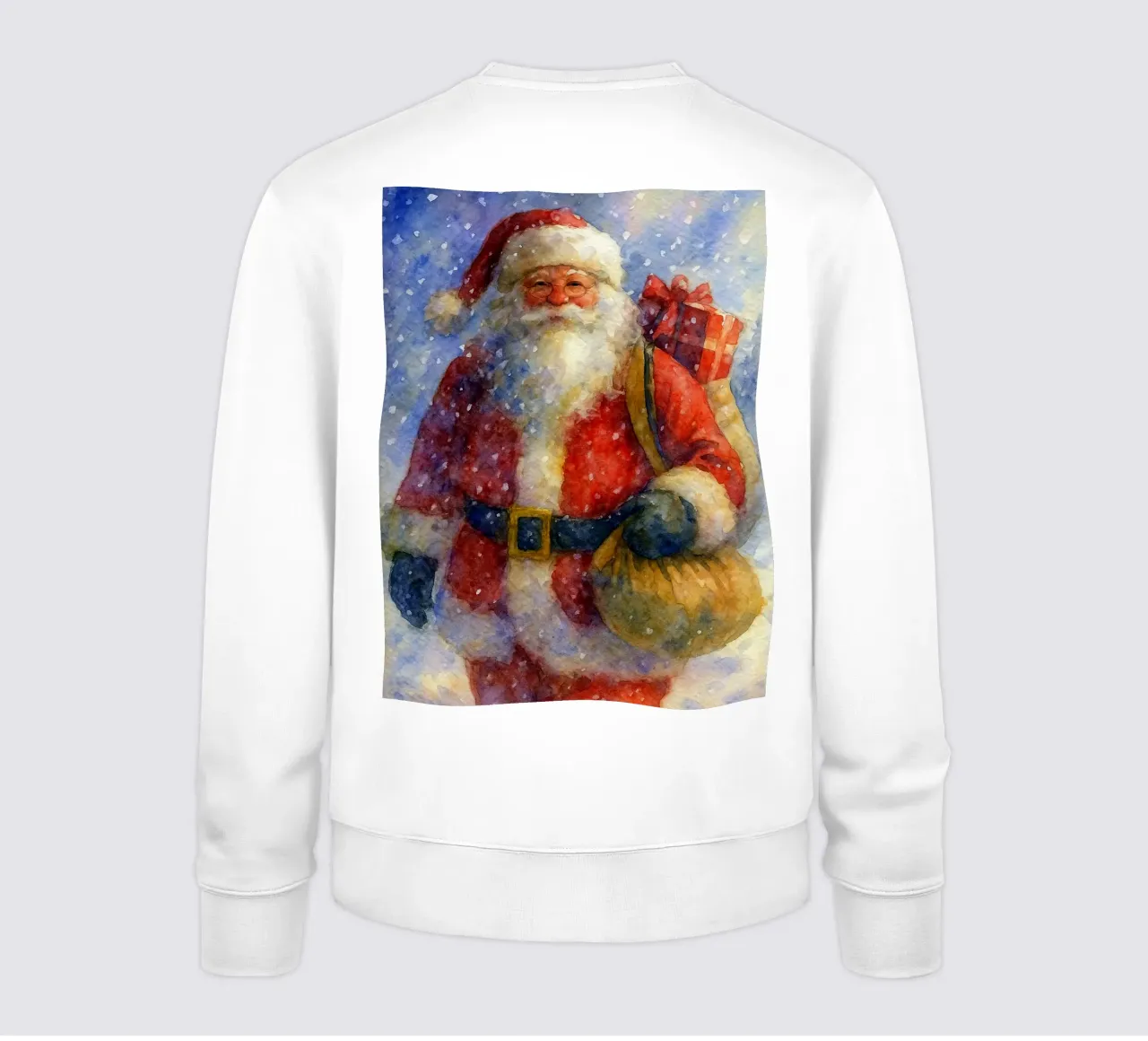 Babbo Natale porta un regalo dipinto a Natale felpa da aztera