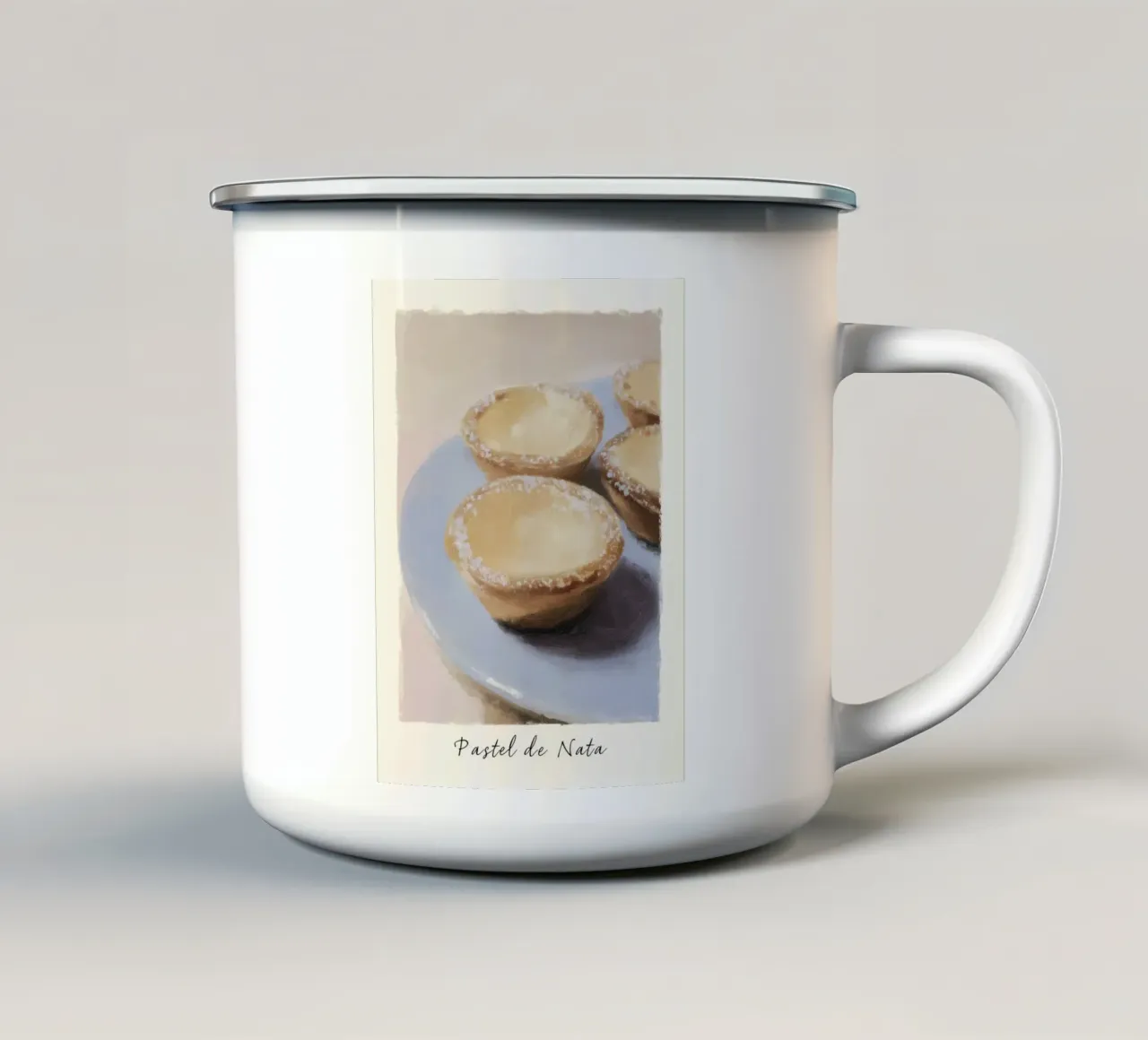 Pastel de nata portoghese tazza in smalto da Carinaprint