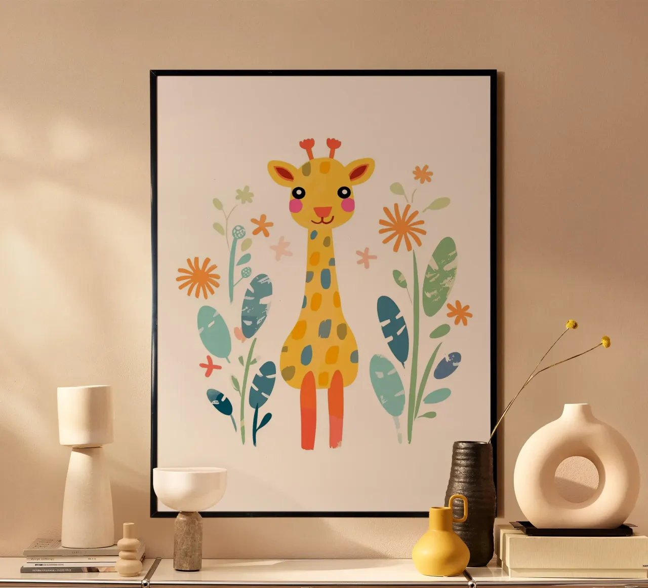 Giraffa carina in stile bohémien carta hahnemühle da ShopByHaru