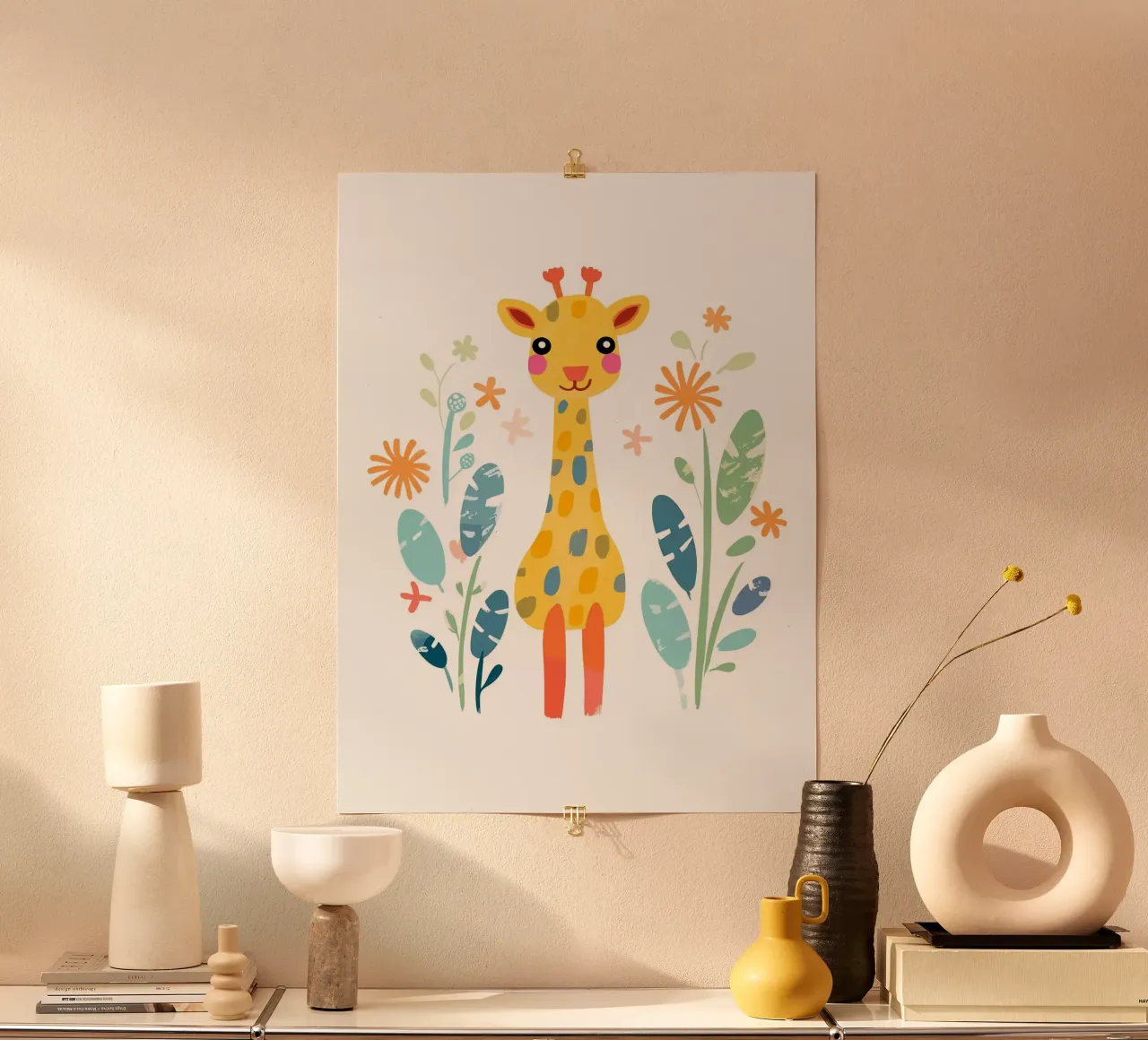 Giraffa carina in stile bohémien carta hahnemühle da ShopByHaru