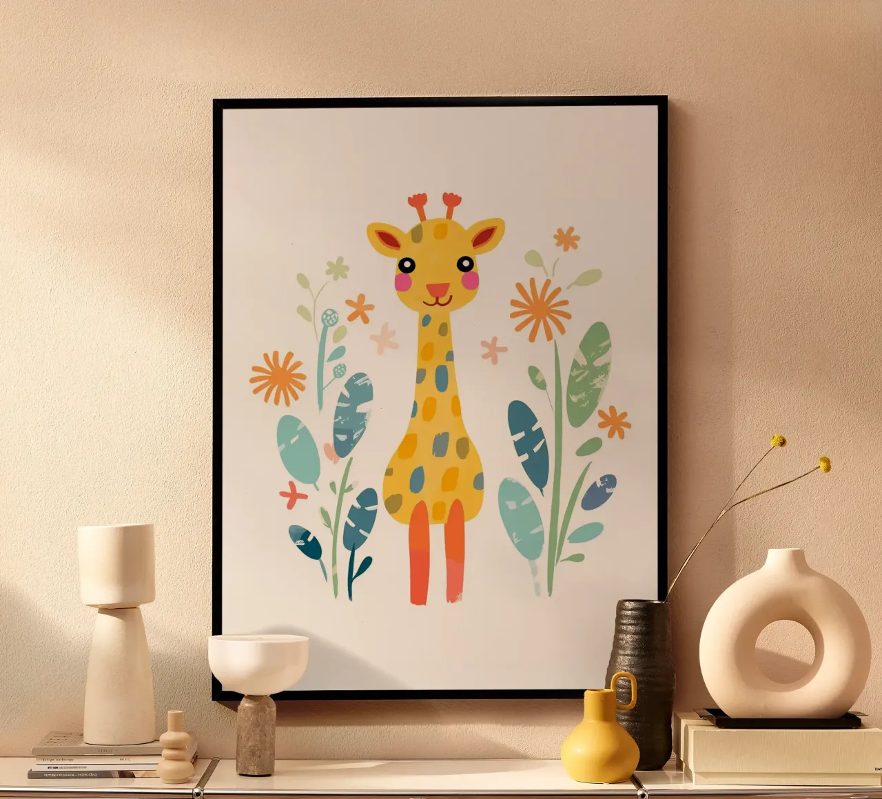 Giraffa carina in stile bohémien carta hahnemühle da ShopByHaru
