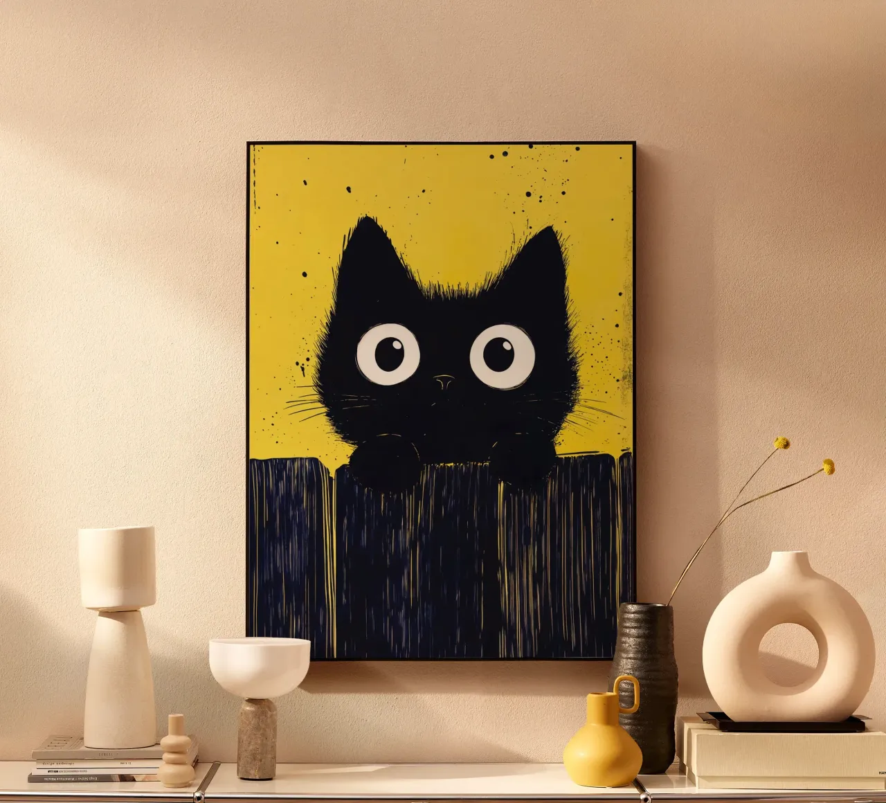 Gatto nero curioso plexiglass da ShopByHaru
